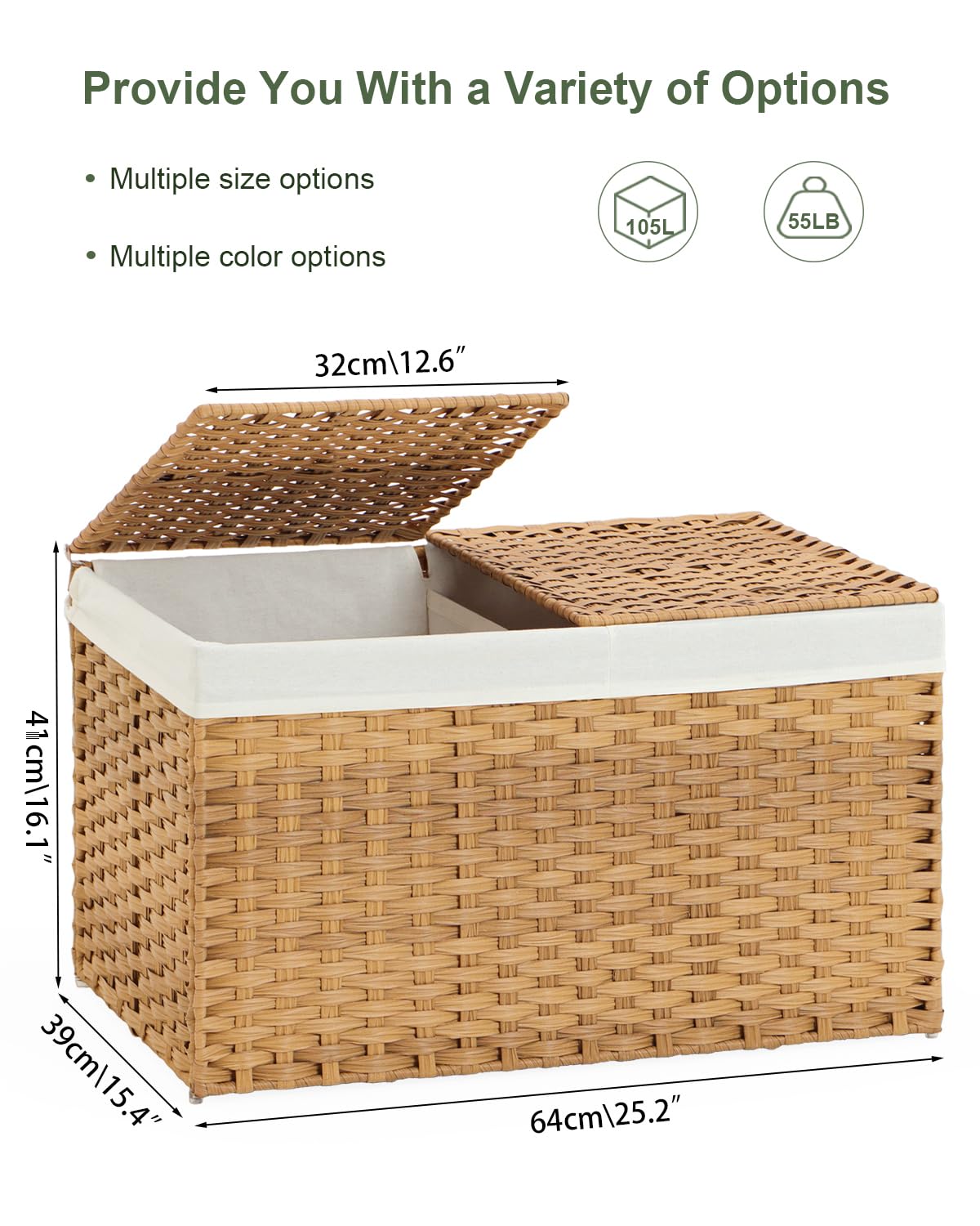 Amazon.co.jp: SETVSON (セトソン) 蓋付き収納バスケット ラタン